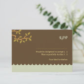 Owl & Pussycat Storybook's 結婚 (Blue and Brown) 出欠カード (スタンド正面)