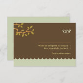 Owl & Pussycat Storybook's 結婚 (Blue and Brown) 出欠カード (正面/裏面)