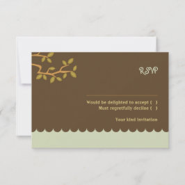 Owl & Pussycat Storybook's 結婚 (Blue and Brown) 出欠カード