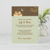 Owl & Pussycat Storybook's 結婚 (Blue and Brown) 招待状 (スタンド正面)