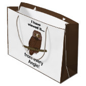 Owl Quote: I Have Viewed It from Every Angle Funny ラージペーパーバッグ (裏面アングル)