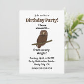 Owl Quote: I Have Viewed It from Every Angle Funny 招待状 (スタンド正面)