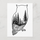 Owl Silhouette with Forest Scene ポストカード (正面)