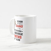 Owl Sorry I'm Cranky I'm Going Through My Terrible コーヒーマグカップ (正面左)