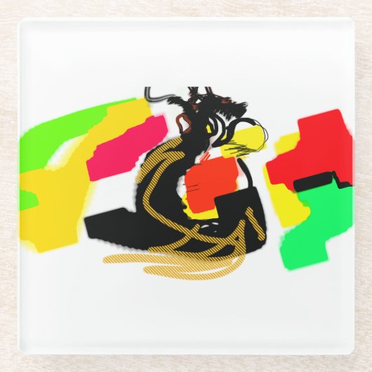 Owl style nice ガラスコースター (正面)