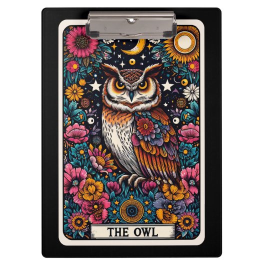Owl Tarot Card – Mystical Wisdom クリップボード (正面)