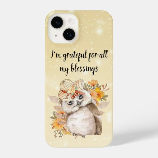 owl Thanksgiving Decor Fall Farmhouse  iPhoneケース (裏面)