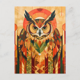 Owl Totem – Urban Art Deco Spirit ポストカード