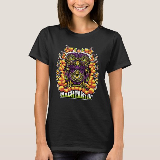 Owl trippy psychodelic coloured tシャツ (正面)