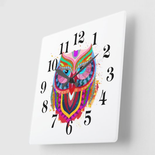 Owl Wall Clock スクエア壁時計 (傾斜)