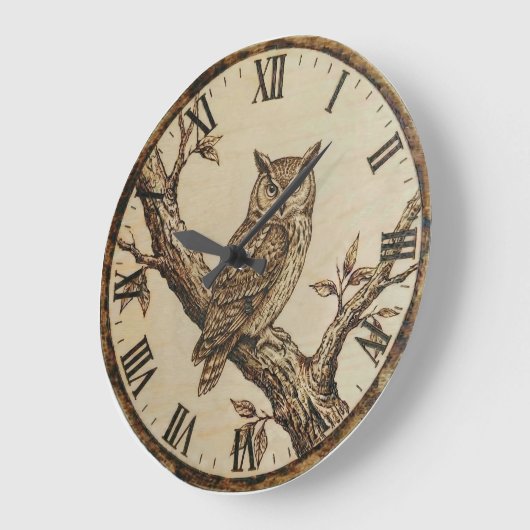 Owl Wall Clock ラージ壁時計 (傾斜)
