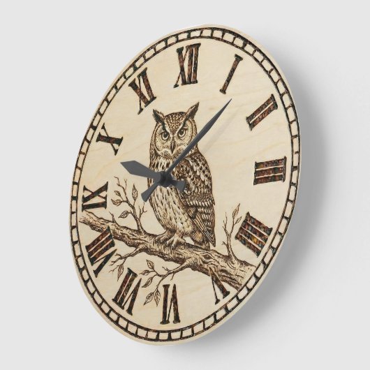 Owl Wall Clock ラージ壁時計 (傾斜)