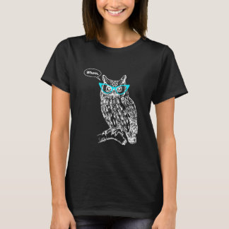 Owl Whom Who Glasses Funny Grammar Tシャツ
