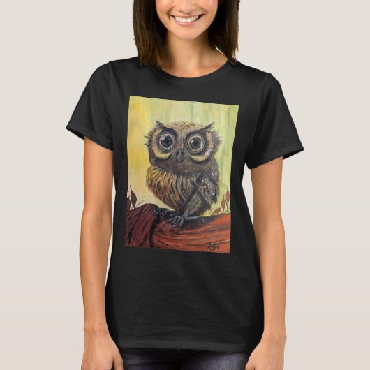 Owl Women's Bella+Canvas Jersey V-Neck Tシャツ (正面)