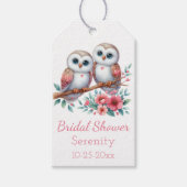 Owl Woodland Boho Rustic Country Bridal Shower ギフトタグ (正面)