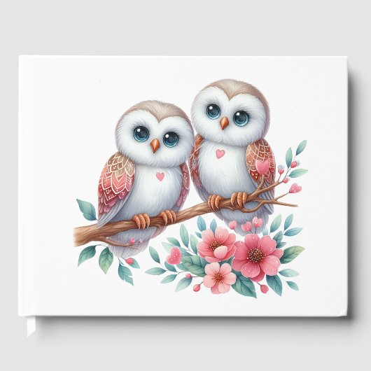 Owl Woodland Boho Rustic Country Wedding ゲストブック (正面)