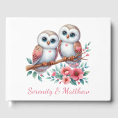 Owl Woodland Boho Rustic Country Wedding ゲストブック (正面)