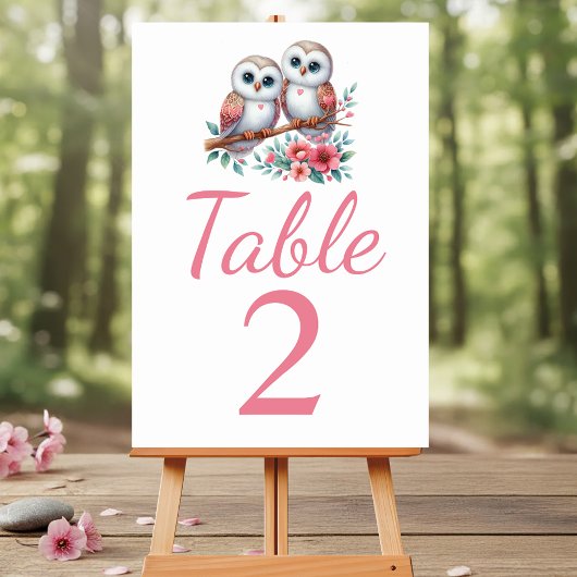 Owl Woodland Boho Rustic Country Wedding テーブルナンバー