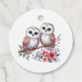 Owl Woodland Boho Rustic Country Wedding フェイバータグ (正面)