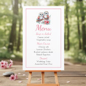 Owl Woodland Boho Rustic Country Wedding Menu