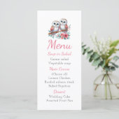 Owl Woodland Boho Rustic Country Wedding Menu メニュー (スタンド正面)