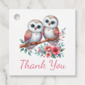 Owl Woodland Boho Rustic Country Wedding Thank You フェイバータグ (正面)