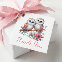 Owl Woodland Boho Rustic Country Wedding Thank You フェイバータグ