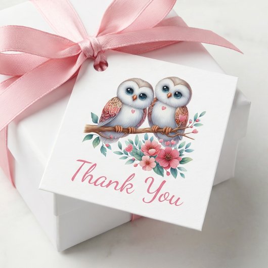 Owl Woodland Boho Rustic Country Wedding Thank You フェイバータグ