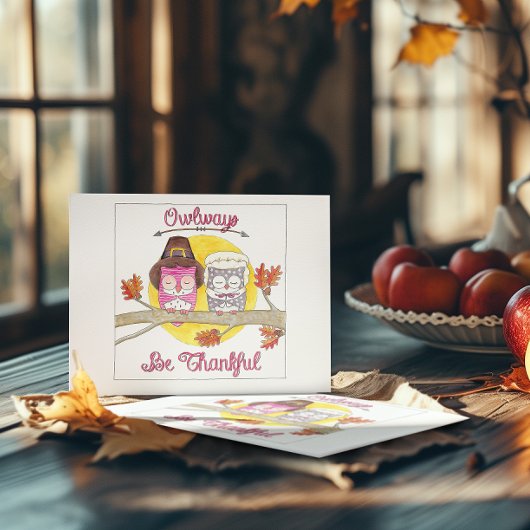 Owlaysは感謝している感動的 ポストカード