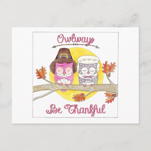 Owlaysは感謝している感動的 ポストカード (正面)