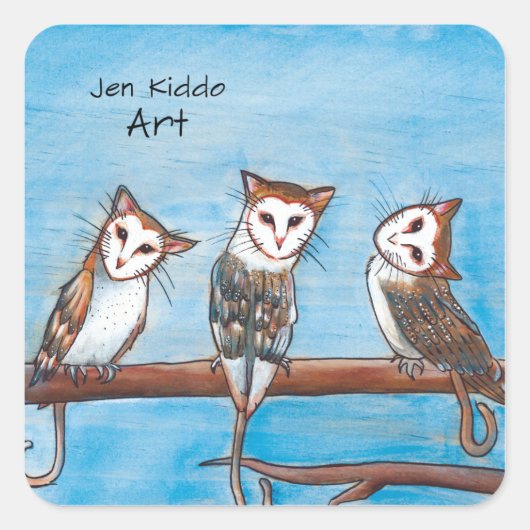 Owlcatsステッカー スクエアシール (正面)