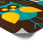 Owlsパターン1プリント ポスター (角)