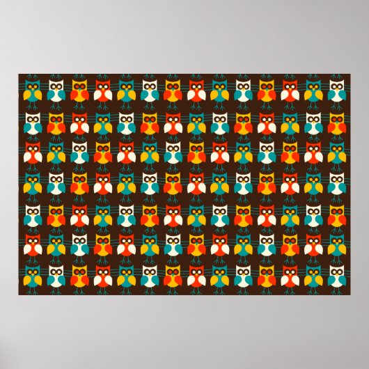 Owlsパターン1プリント ポスター (正面)