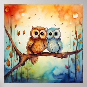 Owlsポスお洒落ター ポスター