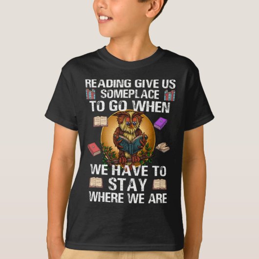 Owl's 読 Reader Book Lover Literature Library M Tシャツ (正面)