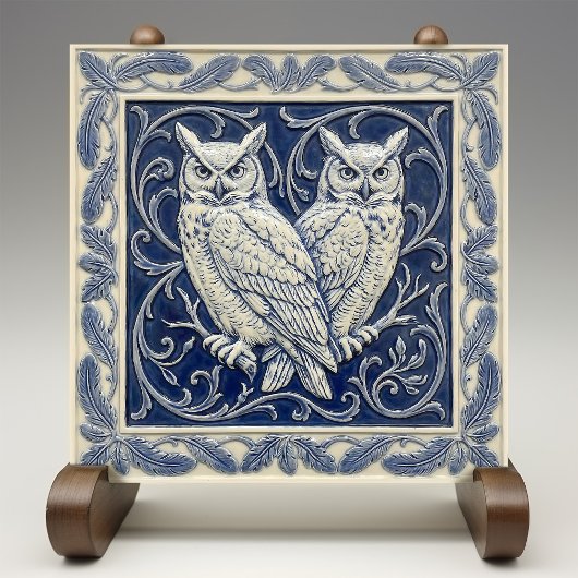 Owls Arts & Crafts Wall Decor タイル