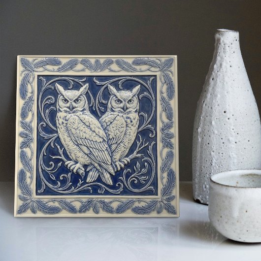 Owls Arts & Crafts Wall Decor タイル