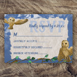 Owls, Blue & Beigeバー（ユダヤ教の）バル・ミツバーRSVPカード アドバイスカード<br><div class="desc">バー（ユダヤ教の）バル・ミツバーは賢いフクロウと霧の森のアートワークを持つ。コーディネートされた青とベージュの文房具は外観を完了する。アートワークユニークは、あらゆる誕生祝いに対して汎用性がある。</div>