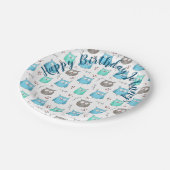 Owls & Branchesパターン紙プレート ペーパープレート (アングル)