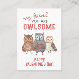 Owls Classroom素晴らし Valentine Card Pack コーリングカード