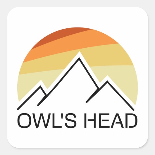 Owl's Head New Hampshire Retro スクエアシール (正面)