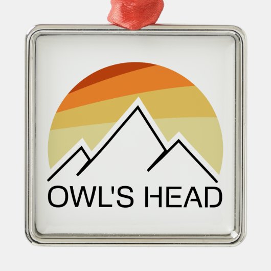Owl's Head New Hampshire Retro メタルオーナメント (正面)