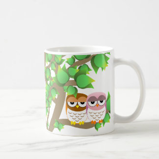 Owls in tree コーヒーマグカップ