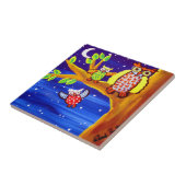 Owls Lessons飛んでいるフォークアートタイル タイル (側面)