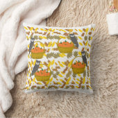 Owls & Pumpkin Harvest Throw Pillow クッション (ブランケット)