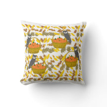 Owls & Pumpkin Harvest Throw Pillow
