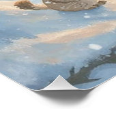 Owls, Rabbits, and Woodland in the Snow Poster ポスター (コーナー)