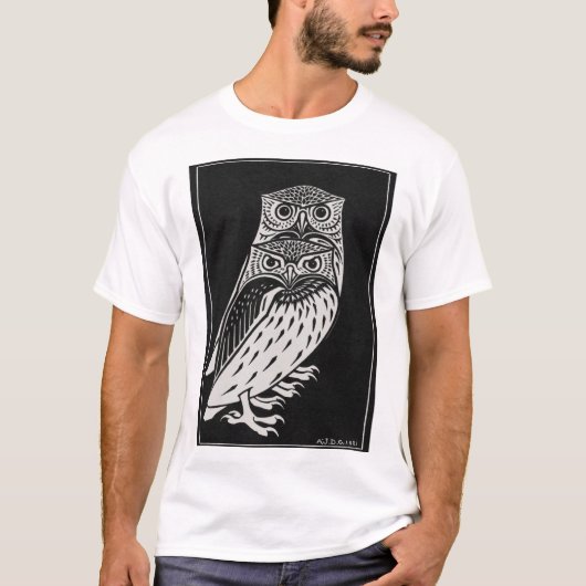 Owls Tシャツとヴィンテージデザインby Julie De Graag Tシャツ (正面)