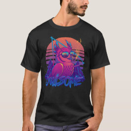 Owlsome -フクロウの素晴らしい鳥Retrowave 80s Tシャツ