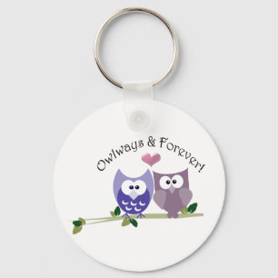 Owlwaysおよび永久に! かわいいフクロウのデザイン キーホルダー